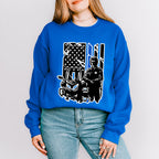 Police USA Flag Bike Design - Police Unisex Crewneck T-Shirt Sweatshirt Hoodie