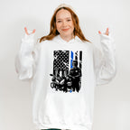 Police USA Flag Bike Design - Police Unisex Crewneck T-Shirt Sweatshirt Hoodie