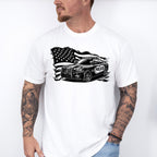USA Flag Police Car - Police Unisex Crewneck T-Shirt Sweatshirt Hoodie