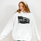 USA Flag Police Car - Police Unisex Crewneck T-Shirt Sweatshirt Hoodie