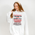I Belong To A Freaking Awesome Grumpy Old Veteran - Military Unisex Crewneck T-Shirt Sweatshirt Hoodie