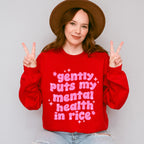 Gently Puts My Mental Health In Rice - Mental Health Unisex Crewneck T-Shirt Sweatshirt Hoodie