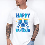 Happy Hanukkah Stars - Hanukkah Unisex Crewneck T-Shirt Sweatshirt Hoodie