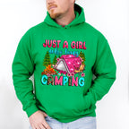 Just a Girl Who Loves Camping Design - Camping Unisex Crewneck T-Shirt Sweatshirt Hoodie