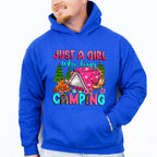 Just a Girl Who Loves Camping Design - Camping Unisex Crewneck T-Shirt Sweatshirt Hoodie