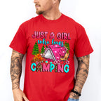 Just a Girl Who Loves Camping Design - Camping Unisex Crewneck T-Shirt Sweatshirt Hoodie