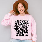 No City Lights Just Camp Fire Nights Design - Camping Unisex Crewneck T-Shirt Sweatshirt Hoodie