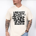 No City Lights Just Camp Fire Nights Design - Camping Unisex Crewneck T-Shirt Sweatshirt Hoodie