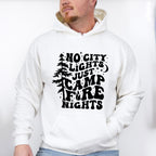 No City Lights Just Camp Fire Nights Design - Camping Unisex Crewneck T-Shirt Sweatshirt Hoodie