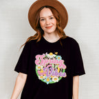 Spring Vibes Flowers Circular Design - Spring Unisex Crewneck T-Shirt Sweatshirt Hoodie