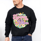 Spring Vibes Flowers Circular Design - Spring Unisex Crewneck T-Shirt Sweatshirt Hoodie