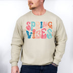 Spring Vibes Colorful Retro Design - Spring Unisex Crewneck T-Shirt Sweatshirt Hoodie