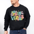 Spring Vibes Retro Flowers - Spring Unisex Crewneck T-Shirt Sweatshirt Hoodie