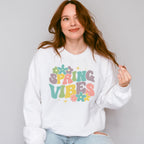 Spring Vibes Retro Flowers - Spring Unisex Crewneck T-Shirt Sweatshirt Hoodie