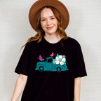 Truck With Flowers - Spring Unisex Crewneck T-Shirt Sweatshirt Hoodie