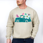 Truck With Flowers - Spring Unisex Crewneck T-Shirt Sweatshirt Hoodie