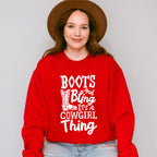 Boots And Bling It's A Cowgirl Thing - Cowgirl Unisex Crewneck T-Shirt Sweatshirt Hoodie
