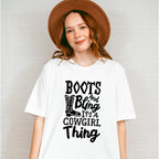 Boots And Bling It's A Cowgirl Thing - Cowgirl Unisex Crewneck T-Shirt Sweatshirt Hoodie