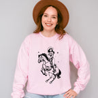 Cool Cowgirl Riding - Cowgirl Unisex Crewneck T-Shirt Sweatshirt Hoodie