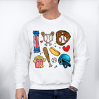 Baseball Hot Dog Popcorn - Baseball Unisex Crewneck T-Shirt Sweatshirt Hoodie