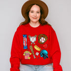 Baseball Hot Dog Popcorn - Baseball Unisex Crewneck T-Shirt Sweatshirt Hoodie