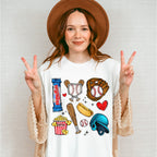 Baseball Hot Dog Popcorn - Baseball Unisex Crewneck T-Shirt Sweatshirt Hoodie