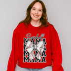 Baseball Mama Ribbon Design - Baseball Unisex Crewneck T-Shirt Sweatshirt Hoodie
