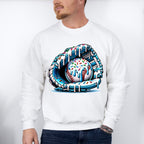 Baseball Glove Blue Design - Baseball Unisex Crewneck T-Shirt Sweatshirt Hoodie