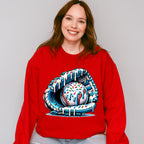 Baseball Glove Blue Design - Baseball Unisex Crewneck T-Shirt Sweatshirt Hoodie