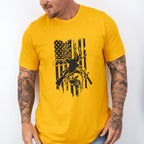 American Flag Reindeer Design - Hunting Theme Unisex Crewneck T-Shirt Sweatshirt Hoodie