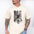 American Flag Reindeer Design - Hunting Theme Unisex Crewneck T-Shirt Sweatshirt Hoodie