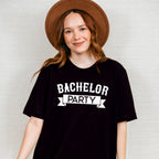 Bachelor Party Banner B&W Design - Bachelor Unisex Crewneck T-Shirt Sweatshirt Hoodie