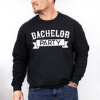 Bachelor Party Banner B&W Design - Bachelor Unisex Crewneck T-Shirt Sweatshirt Hoodie