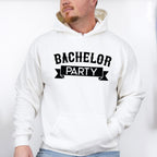 Bachelor Party Banner B&W Design - Bachelor Unisex Crewneck T-Shirt Sweatshirt Hoodie