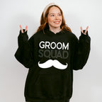 Groom Squad Mustache B&W Design - Bachelor Unisex Crewneck T-Shirt Sweatshirt Hoodie