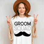 Groom Squad Mustache B&W Design - Bachelor Unisex Crewneck T-Shirt Sweatshirt Hoodie