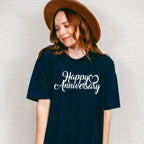 Happy Anniversary B&W Design - Anniversary Unisex Crewneck T-Shirt Sweatshirt Hoodie