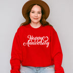 Happy Anniversary B&W Design - Anniversary Unisex Crewneck T-Shirt Sweatshirt Hoodie