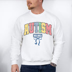 Autism Mama Checkered Design - Autism Awareness Unisex Crewneck T-Shirt Sweatshirt Hoodie