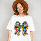 Ribbon Jigsaw Puzzle Design - Autism Awareness Unisex Crewneck T-Shirt Sweatshirt Hoodie