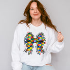 Ribbon Jigsaw Puzzle Design - Autism Awareness Unisex Crewneck T-Shirt Sweatshirt Hoodie