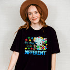 It's Okay To Be Different Elephant Design - Autism Awareness Unisex Crewneck T-Shirt Sweatshirt Hoodie