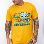 It's Okay To Be Different Elephant Design - Autism Awareness Unisex Crewneck T-Shirt Sweatshirt Hoodie