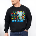 It's Okay To Be Different Elephant Design - Autism Awareness Unisex Crewneck T-Shirt Sweatshirt Hoodie