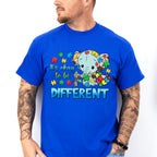 It's Okay To Be Different Elephant Design - Autism Awareness Unisex Crewneck T-Shirt Sweatshirt Hoodie