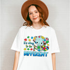It's Okay To Be Different Elephant Design - Autism Awareness Unisex Crewneck T-Shirt Sweatshirt Hoodie