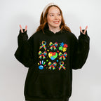 Ribbon Heart Jigsaw - Autism Awareness Unisex Crewneck T-Shirt Sweatshirt Hoodie
