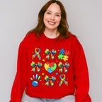 Ribbon Heart Jigsaw - Autism Awareness Unisex Crewneck T-Shirt Sweatshirt Hoodie