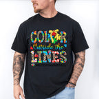 Color Outside The Lines - Autism Awareness Unisex Crewneck T-Shirt Sweatshirt Hoodie