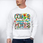 Color Outside The Lines - Autism Awareness Unisex Crewneck T-Shirt Sweatshirt Hoodie